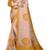 cream mustard shimmer handloom cotton blend digital print saree