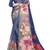blue shimmer handloom cotton blend saree ombre floral print