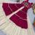 Cream Cotton Gamthi Work Lehenga Choli Set