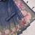 blue shimmer handloom cotton blend saree ombre floral print