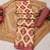 cream pink shimmer handloom cotton blend saree with ikat geometric border print