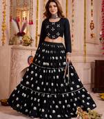 Black Cotton Lehenga Choli Set