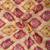 cream pink shimmer handloom cotton blend saree with ikat geometric border print