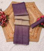 purple mauve shimmer handloom cotton blend saree with ombre plain to print