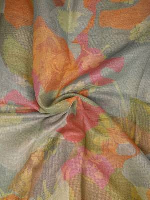 multicolor shimmer handloom cotton blend saree abstract floral print 5