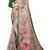 mint green shimmer handloom cotton blend saree floral border print