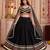 Black Cotton Mirror & Gamthi Work Lehenga Choli with Dupatta