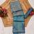 turquoise blue shimmer handloom cotton blend saree abstract floral print