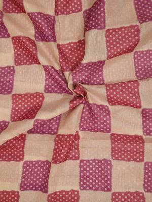 pink beige shimmer handloom cotton blend saree check box print (t sfshmr8) 5