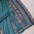 turquoise blue shimmer handloom cotton blend saree abstract floral print