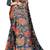 blue shimmer handloom cotton blend saree with floral bouquet print