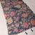 blue shimmer handloom cotton blend saree with floral bouquet print