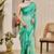 sea green shimmer handloom cotton blend saree bandhani print (sfshmr23)