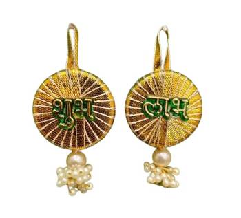 decorative shubh labh sikka chudi latkan hanging perfect handmade toran hanging for main door decor (pack of 2) 1