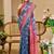 blue pink shimmer handloom cotton blend digital print saree (sfshmr28)