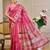 pink shimmer handloom cotton blend saree with ethnic motif border print (sfshmr19)