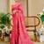 Women's pink magenta tissue shimmer handloom cotton saree - bandhani paisley print (sfshmr17)