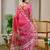 pink shimmer handloom cotton blend saree with ethnic motif border print (sfshmr19)