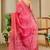 Women's pink magenta tissue shimmer handloom cotton saree - bandhani paisley print (sfshmr17)