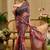 mauve purple shimmer handloom cotton blend saree brush stroke abstract print (sfshmr15)