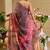 mauve purple shimmer handloom cotton blend saree brush stroke abstract print (sfshmr15)