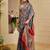 blue pink shimmer handloom cotton blend digital print saree (sfshmr12)