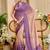 purple mauve shimmer handloom cotton blend saree with ombre plain to print (sfshmr6)