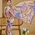beige purple shimmer handloom cotton blend saree with abstract swirl print (sfshmr5)