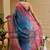 blue purple shimmer handloom cotton blend digital print saree (sfshmr16)