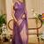 purple mauve shimmer handloom cotton blend saree with ombre plain to print (sfshmr6)