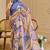 beige purple shimmer handloom cotton blend saree with abstract swirl print (sfshmr5)