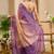 purple mauve shimmer handloom cotton blend saree with ombre plain to print (sfshmr6)