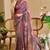 mauve purple shimmer handloom cotton blend saree floral print (sfshmr48)
