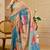 beige blue shimmer handloom cotton blend digital print saree (sfshmr45)