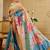 beige blue shimmer handloom cotton blend digital print saree (sfshmr45)