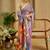purple pink shimmer handloom cotton blend saree floral print (sfshmr44)