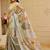 green mustard shimmer handloom cotton blend saree floral print (sfshmr43)