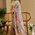 grey shimmer handloom cotton blend digital print saree (sfshmr42)