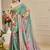 Women's sea green pink tissue shimmer handloom cotton digital print saree (sfshmr47)