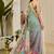 Women's sea green pink tissue shimmer handloom cotton digital print saree (sfshmr47)