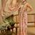 beige pink shimmer handloom cotton blend saree with floral print (sfshmr40)