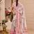 pink white shimmer handloom cotton blend saree floral print (sfshmr37)