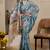grey blue shimmer handloom cotton blend saree with floral print (sfshmr36)