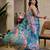 teal shimmer handloom cotton blend saree floral print (sfshmr38)