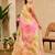 peach pink shimmer handloom cotton blend saree floral print (sfshmr31)
