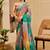 teal shimmer handloom cotton blend saree floral print (sfshmr24)