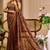 brown shimmer handloom cotton blend saree with floral print (sfshmr27)