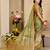 olive green shimmer handloom cotton blend saree floral print (sfshmr22)