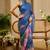 blue shimmer handloom cotton blend saree ombre floral print (sfshmr13)