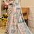 sea green peach shimmer handloom cotton blend digital print saree (sfshmr21)